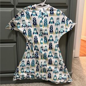 Rocket Print Baby Sleep Sack zipadee zip sleeping baby small 4-8 month